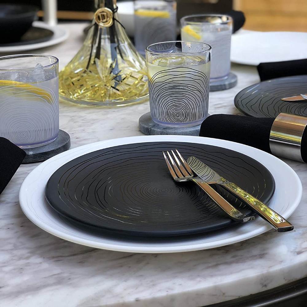 Reusable Plastic Dinnerware Set (Organica Black): image 7