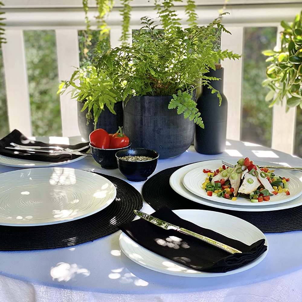 Reusable Plastic Dinnerware Set (Organica Black): image 9